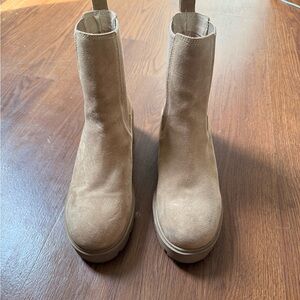 Steve Madden Beige Suede Ankle Booties